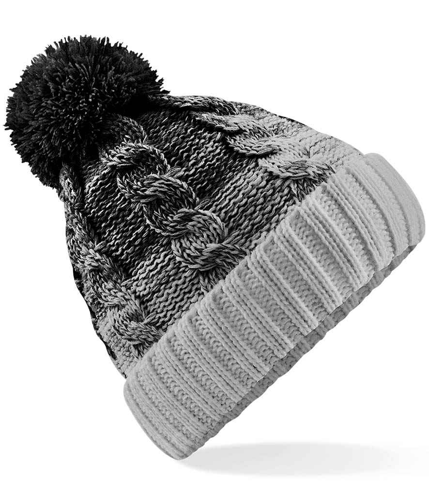 Beechfield Ombré Pom Pom Beanie - Black/Light Grey (BB459)