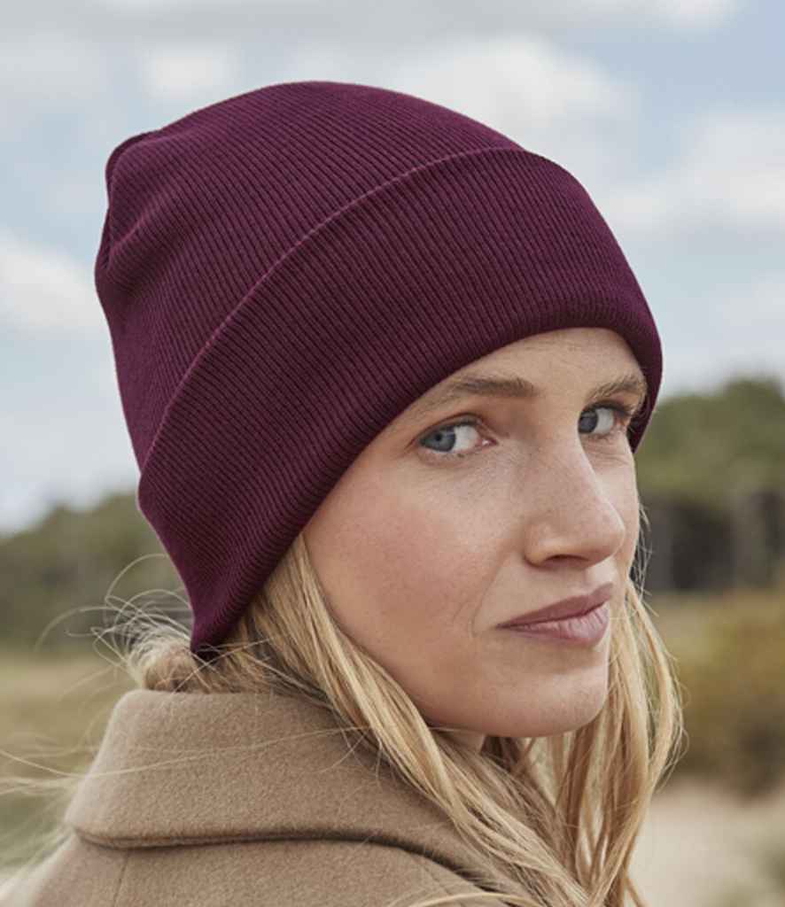 Beechfield Organic Cotton Original Cuffed Beanie - Burgundy (BB45N)