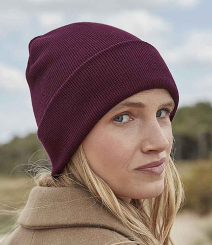 Beechfield Organic Cotton Original Cuffed Beanie - Burgundy (BB45N)