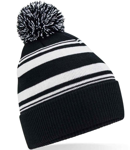 Beechfield Striped Fan Beanie - Black/White (BB473R)