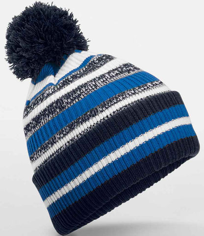 Beechfield Multi-Sport Fan Beanie - French Navy/Sapphire Blue/White (BB474R)