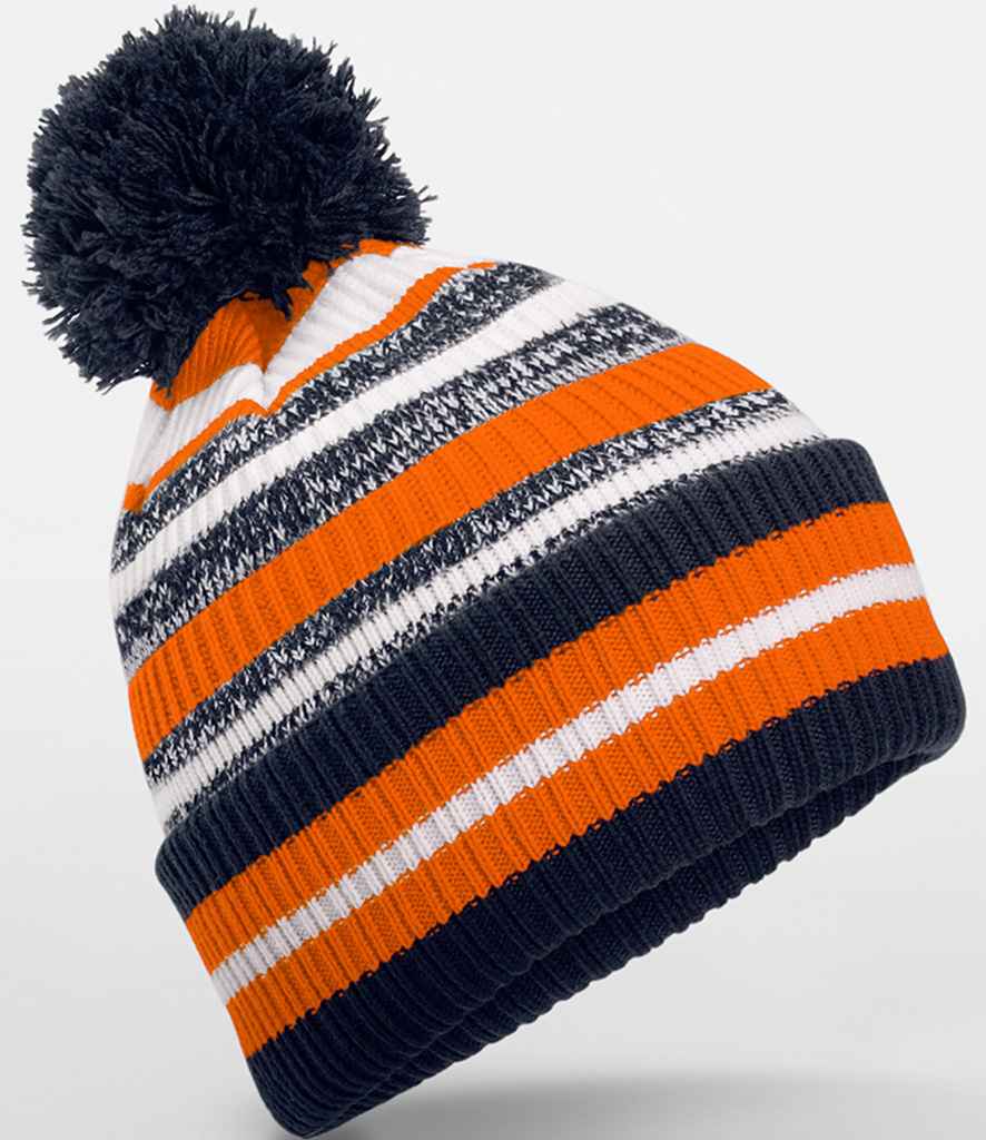 Beechfield Multi-Sport Fan Beanie - French Navy/Orange/White (BB474R)