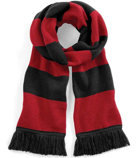 Beechfield Stadium Scarf - Black/Classic Red (BB479)