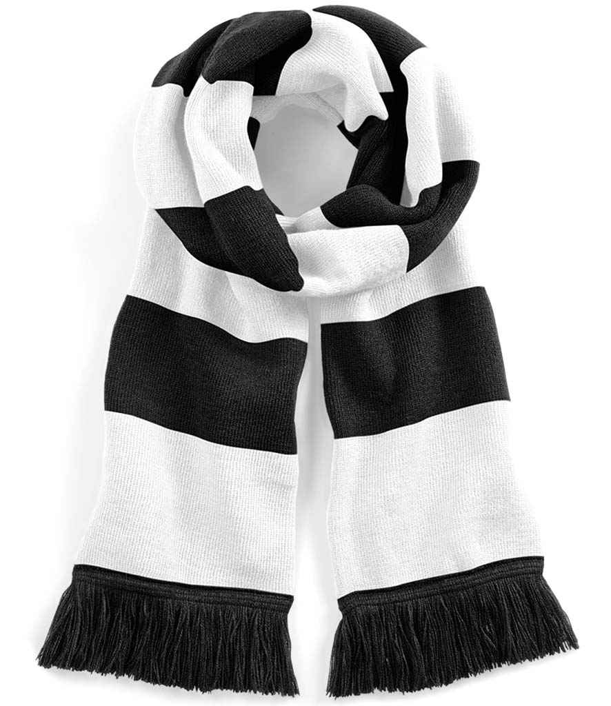 Beechfield Stadium Scarf - Black/White (BB479)