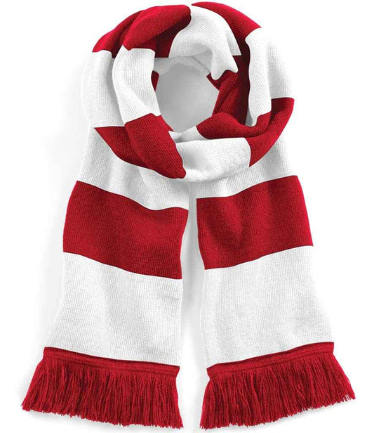 Beechfield Stadium Scarf - Classic Red/White (BB479)