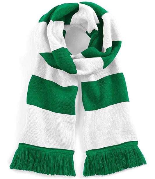 Beechfield Stadium Scarf - Kelly Green/White (BB479)