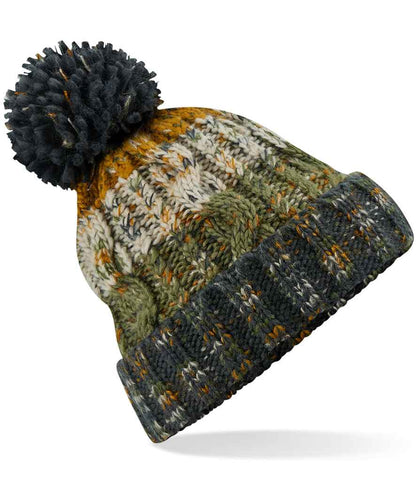 Beechfield Corkscrew Pom Pom Beanie - Autumn Moss (BB486)