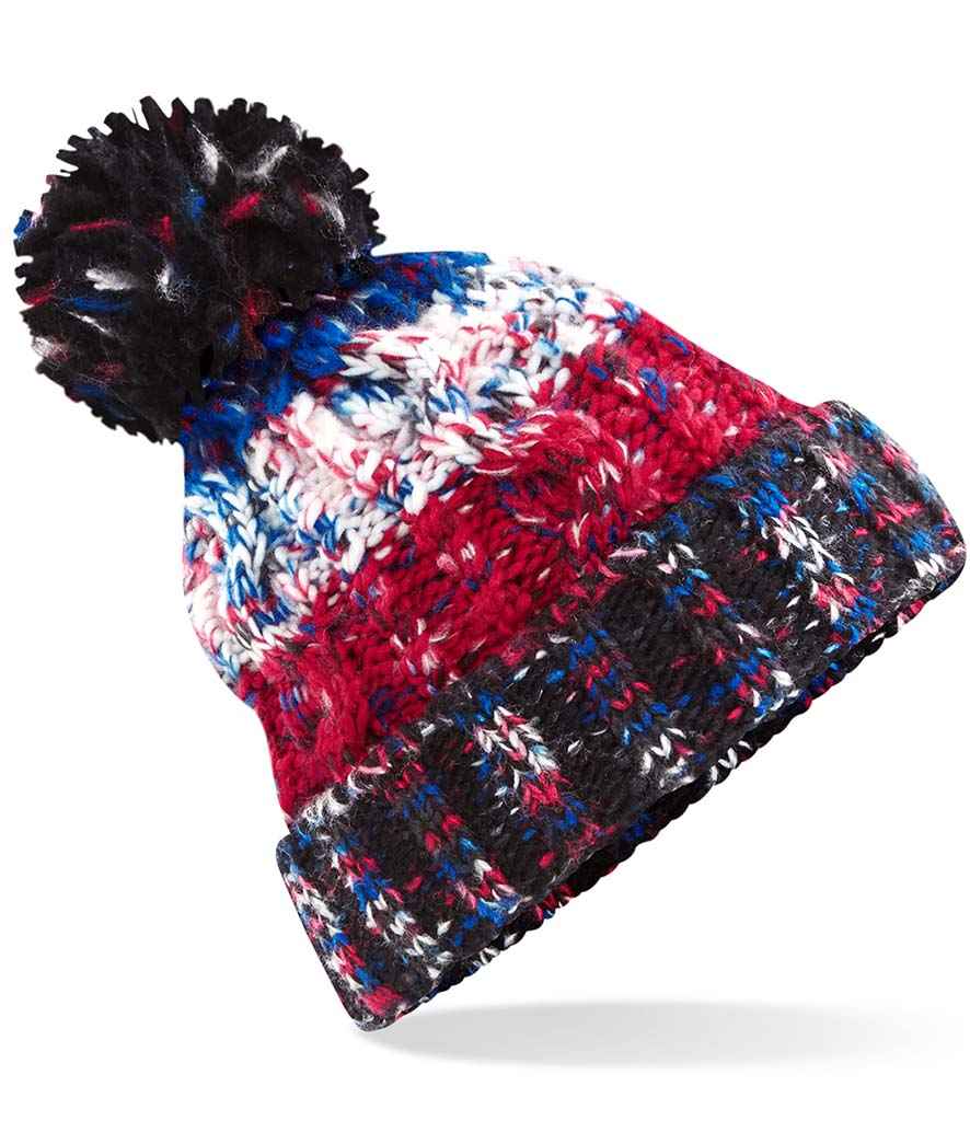 Beechfield Corkscrew Pom Pom Beanie - Black Jacks (BB486)