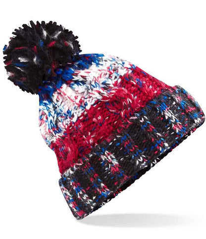 Beechfield Corkscrew Pom Pom Beanie - Black Jacks (BB486)