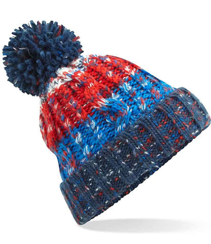 Beechfield Corkscrew Pom Pom Beanie - Chilli Blues (BB486)