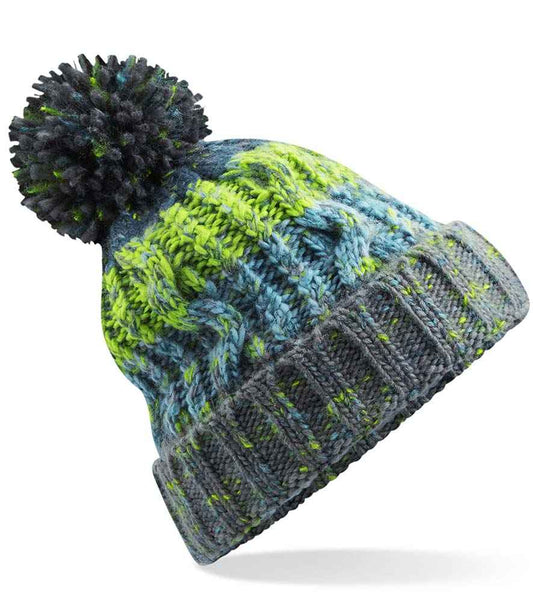 Beechfield Corkscrew Pom Pom Beanie - Electric Grey (BB486)