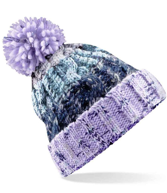 Beechfield Corkscrew Pom Pom Beanie - Lavender Fizz (BB486)