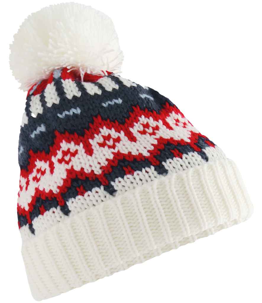 Beechfield Retro Ski Beanie - White Out (BB528)