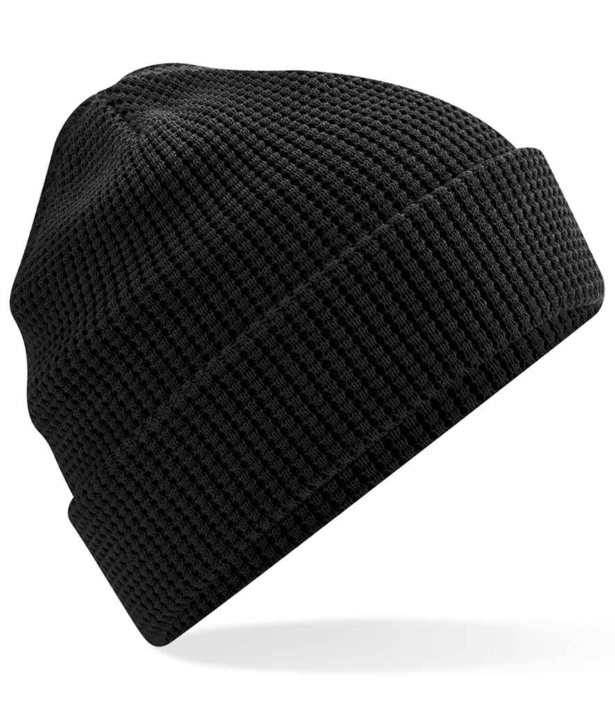Beechfield Organic Cotton Waffle Beanie - Black (BB52N)