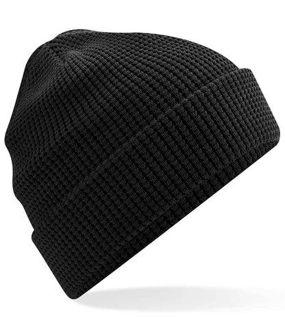 Beechfield Organic Cotton Waffle Beanie - Black (BB52N)