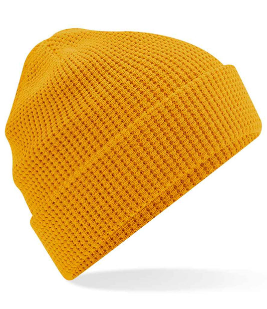 Beechfield Organic Cotton Waffle Beanie - Mustard (BB52N)