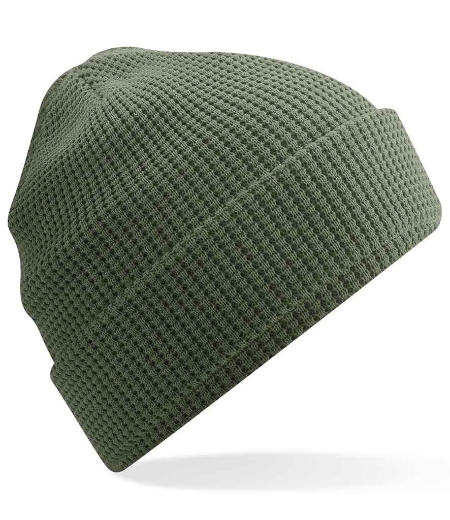 Beechfield Organic Cotton Waffle Beanie - Olive Green (BB52N)