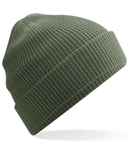Beechfield Organic Cotton Waffle Beanie - Olive Green (BB52N)