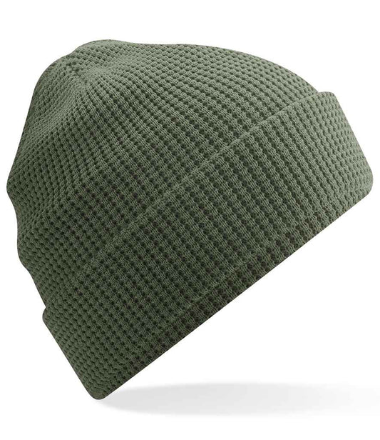 Beechfield Organic Cotton Waffle Beanie - Olive Green (BB52N)