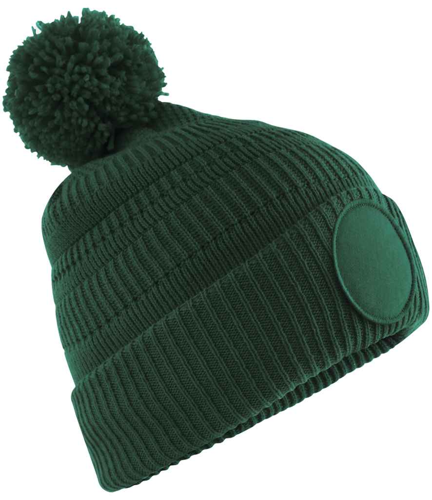 Beechfield Fan Patch Beanie - Bottle Green (BB530R)