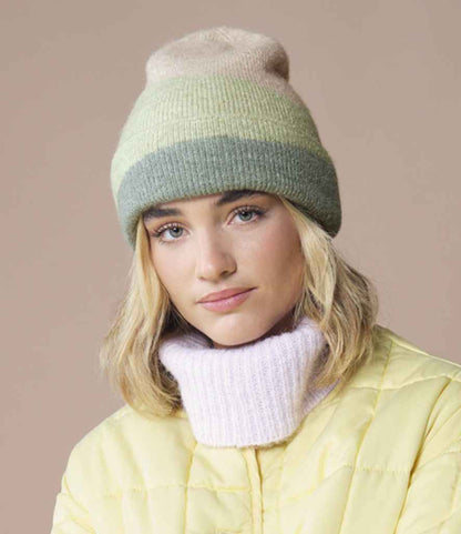 Beechfield Soft Wave Beanie - Almond/Pistachio/Dusty Green (BB532)