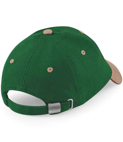 Beechfield Heavy Brushed Low Profile Cap - Forest Green/Taupe (BB57)