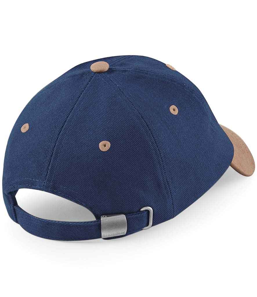 Beechfield Heavy Brushed Low Profile Cap - Navy/Taupe (BB57)