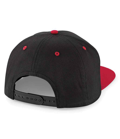 Beechfield 5 Panel Contrast Snapback - Black/Classic Red (BB610C)