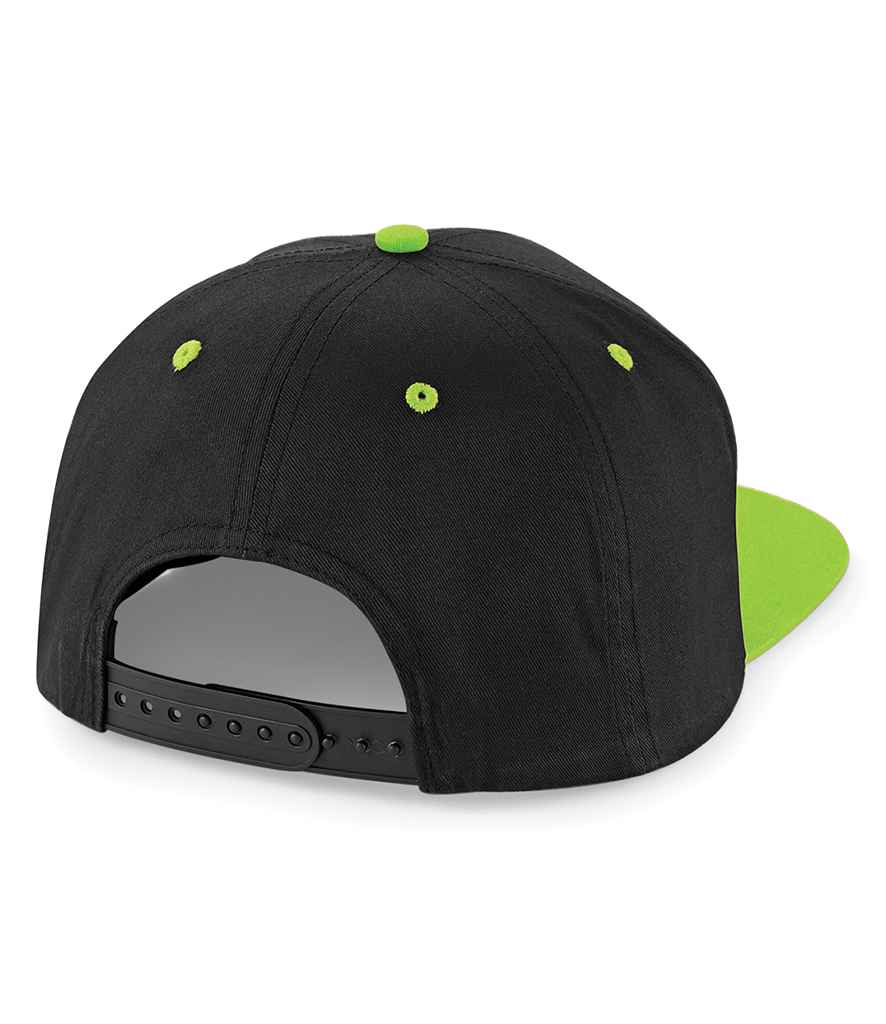 Beechfield 5 Panel Contrast Snapback - Black/Lime Green (BB610C)