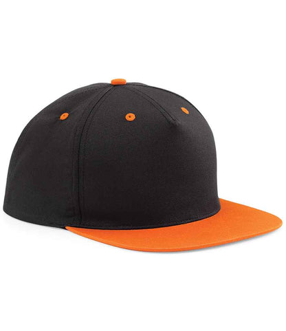 Beechfield 5 Panel Contrast Snapback - Black/Orange (BB610C)