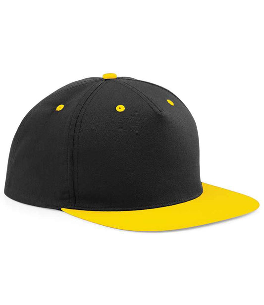 Beechfield 5 Panel Contrast Snapback - Black/Yellow (BB610C)