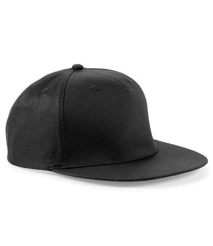 Beechfield 5 Panel Snapback Rapper Cap - Black (BB610)