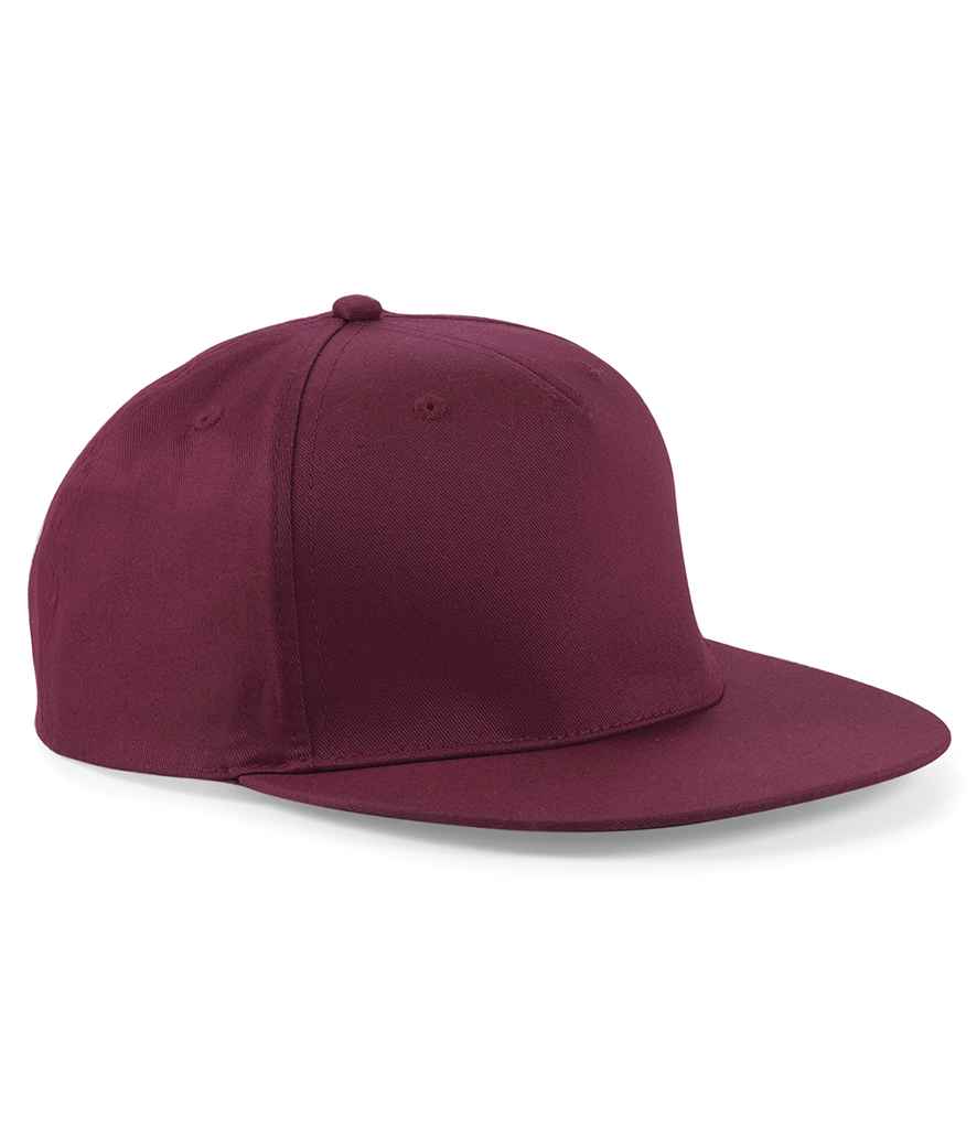 Beechfield 5 Panel Snapback Rapper Cap - Burgundy (BB610)
