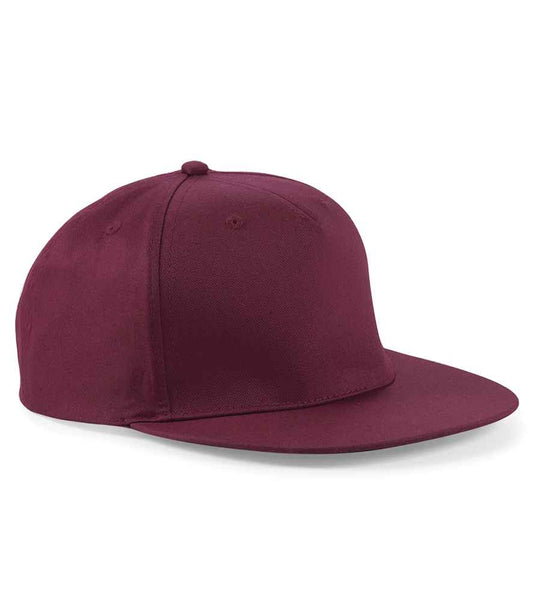 Beechfield 5 Panel Snapback Rapper Cap - Burgundy (BB610)