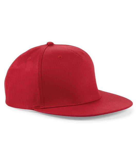 Beechfield 5 Panel Snapback Rapper Cap - Classic Red (BB610)