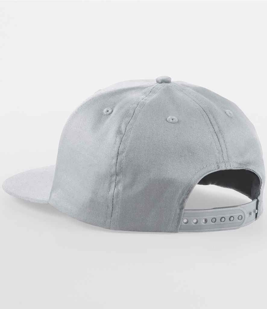 Beechfield 5 Panel Snapback Rapper Cap - Light Grey (BB610)
