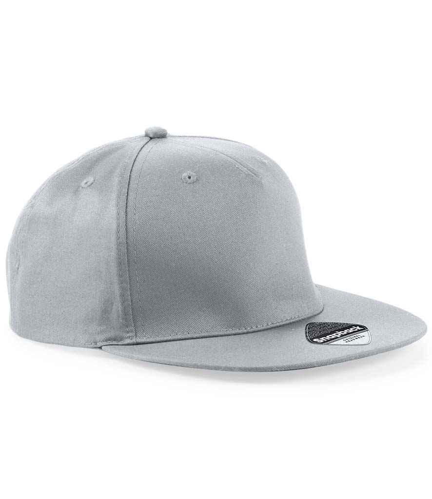 Beechfield 5 Panel Snapback Rapper Cap - Light Grey (BB610)