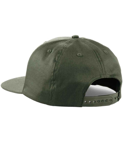 Beechfield 5 Panel Snapback Rapper Cap - Olive Green (BB610)
