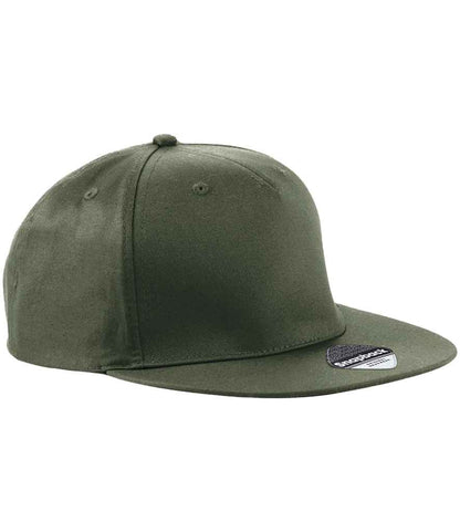 Beechfield 5 Panel Snapback Rapper Cap - Olive Green (BB610)