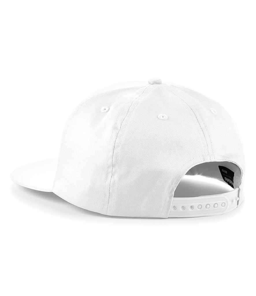 Beechfield 5 Panel Snapback Rapper Cap - White (BB610)