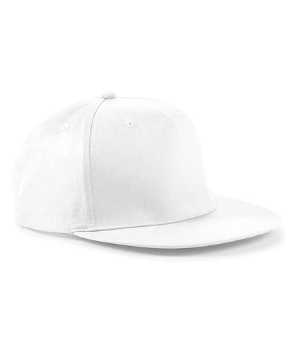 Beechfield 5 Panel Snapback Rapper Cap - White (BB610)
