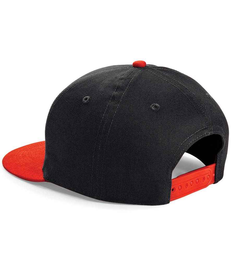Beechfield Youth Snapback Cap - Black/Bright Red (BB615)