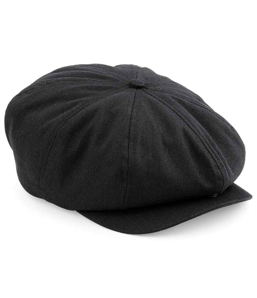 Beechfield Newsboy Cap - Black (BB624)