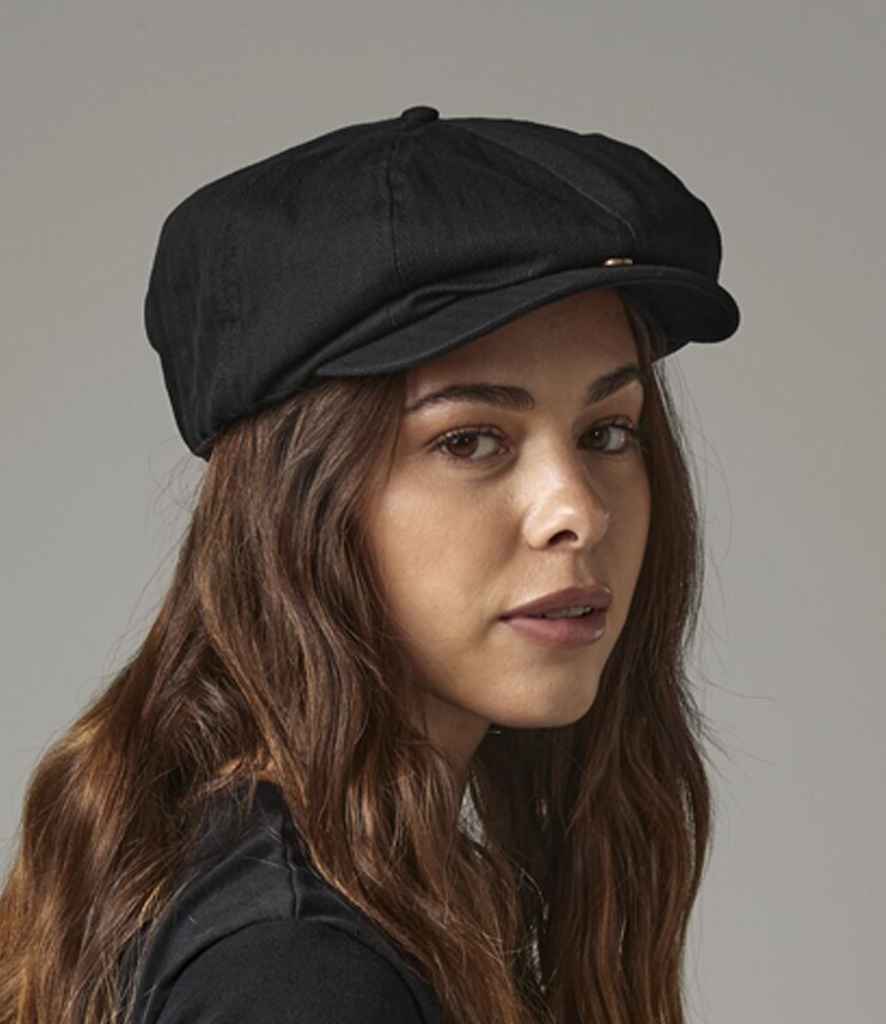 Beechfield Newsboy Cap - Black (BB624)