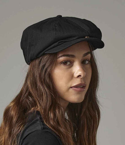 Beechfield Newsboy Cap - Black (BB624)