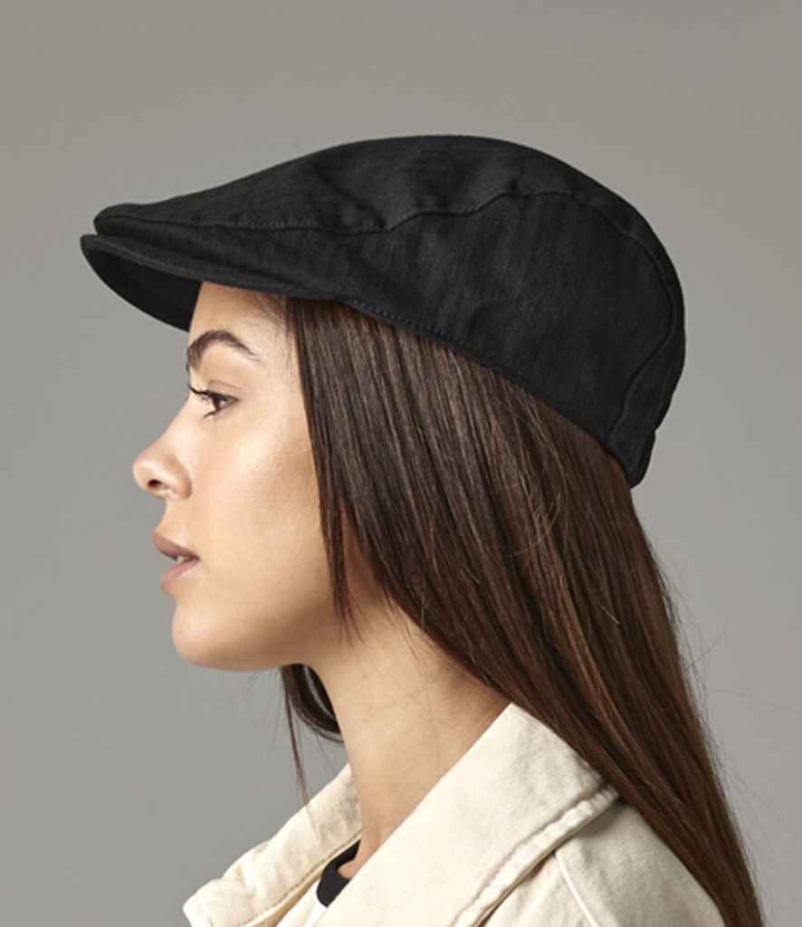 Beechfield Vintage Flat Cap - Black (BB626)