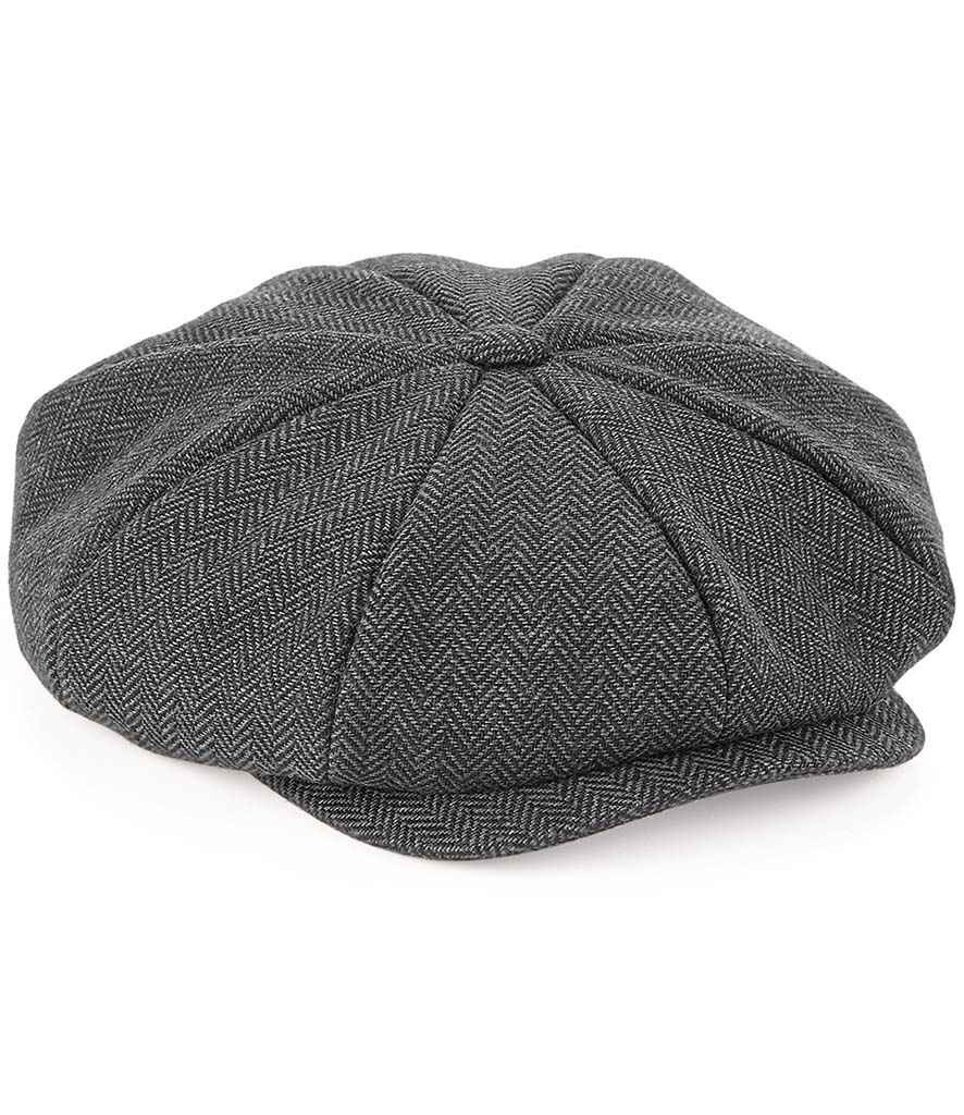 Beechfield Heritage Baker Boy Cap - Charcoal Herringbone (BB628)