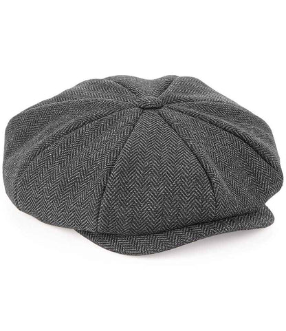 Beechfield Heritage Baker Boy Cap - Charcoal Herringbone (BB628)