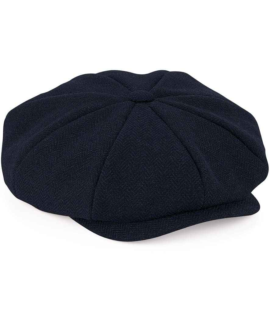 Beechfield Heritage Baker Boy Cap - Navy Herringbone (BB628)