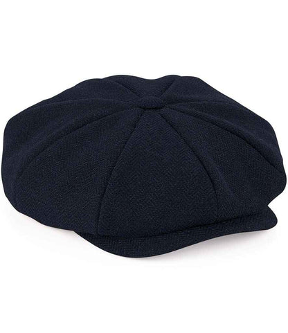 Beechfield Heritage Baker Boy Cap - Navy Herringbone (BB628)